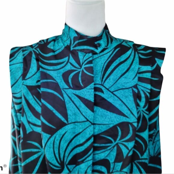 TJW by Mervyn's Vintage 80s 90s Secretary Greek Style Button Down Shirt Size 12 - Picture 6 of 16